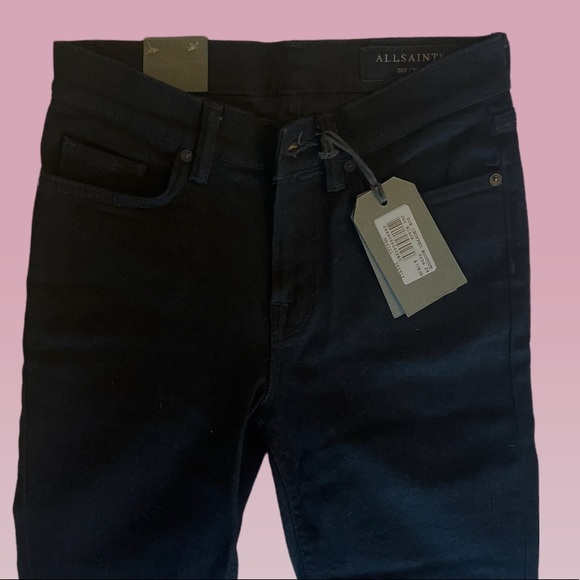 NWT! All Saints Zoe Black Raw Hem Bootleg Jeans// Size 24 - Picture 3 of 6